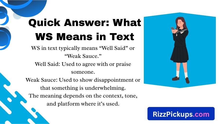 What Does WS Mean in Text